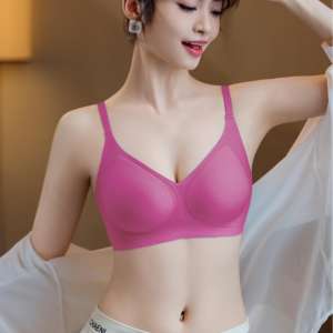 Sujetador sin aros cómodo y sin costuras, ligero, con efecto push-up, fuerte soporte antideslizante, transpirable, fino, con letras, diseño elegante y sencillo, sin acero. - Product Image 5