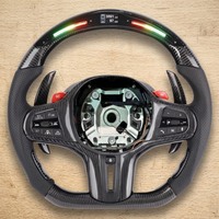   Volant de direction en fibre de carbone LED pour G20 G30 G21 G22 G23 M340i 330i 320i 325i G26 G42 G29 Volant de direction de voiture personnalisé
