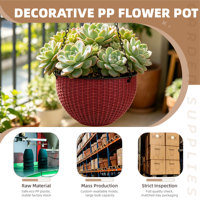 Jardinière murale traditionnelle à double pot à étages, auto-arrosante avec trou de drainage pour jardin au sol