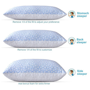 Almohada de Bambú Refrescante para Dormir, Almohada de Espuma Viscoelástica con Ajuste de Altura y Relleno Adicional para Dormir de Lado - Product Image 4