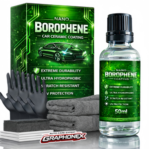 GRAPHONEX Borophene Pro Revestimiento Cerámico Nano para Autos con Boronio Mejorado 50ml |   Durabilidad Extrema Ultra Hidrofóbica Resistencia a los Arañazos - Product Image 1
