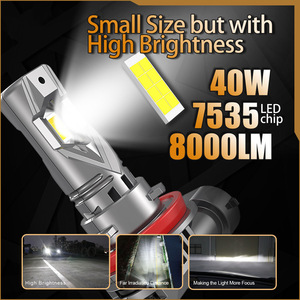 Dễ dàng cài đặt kích thước 1:1 11-18V 28 Wát 2600lm H8 H11 Xe <span class=keywords><strong>LED</strong></span> Ánh Sáng 9005 9006 H7 tự động <span class=keywords><strong>Led</strong></span> Đèn Pha bóng đèn cho Accord Điều kiện Mới - Product Image 4