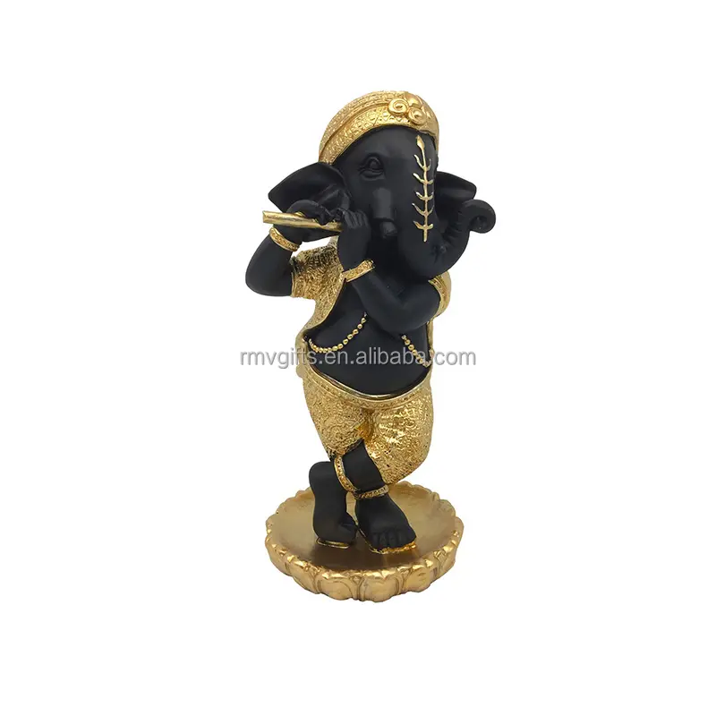 Handgefertigtes Polyresin Haustradition indischer Gott musikflöte Ganesh Hinduismus einzigartige Harz-Ganesha-Statue