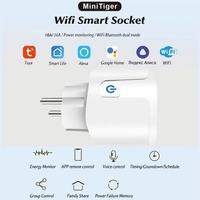Prise intelligente Tuya 16A 20A, adaptateur UE, automatisation domestique, équipement électrique, plastique, compatible WiFi, Google