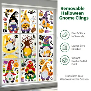 Pegatinas de Dibujos Animados de Gnomos de Halloween, 9 Hojas, 64+ Piezas, Calcomanías de Papel Duraderas para Manualidades y Decoración de Regalos - Product Image 2