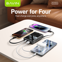 BAVIN Fashion Powerbank PC1151S, Bank daya 10000mah portabel gaya baru dengan kabel Data