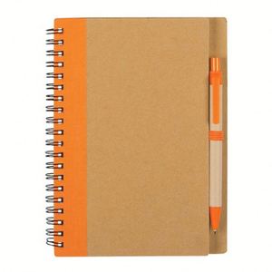 Customized Eco-friendly Spiral Notebook and Pen Set-Kraft Paper Cover Grid for Office, School and Corporate <b>Gift</b> Use - Product Image 4