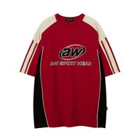 Kaos Olahraga Musim Panas Gaya Amerika Trendy untuk Pria Wanita Desain Asli Pola Karakter Lengan Pendek 100% Katun