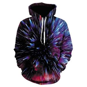 Felpa con Cappuccio da Uomo Autunnale alla <span class=keywords><strong>Moda</strong></span>, in Pile Anti-Pilling, con Stampa Digitale 3D Galassia e <span class=keywords><strong>Spazio</strong></span>, Vestibilità Ampia - Product Image 3