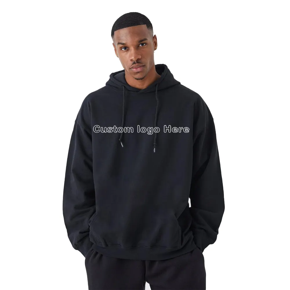 Nouveau design Streetwear 100% coton Sweats à capuche personnalisés pour hommes Sweat à capuche surdimensionné à épaules tombantes de haute qualité