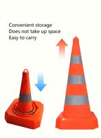 Cône de signalisation rétractable, cône d'avertissement d'urgence pour voiture, cône réfléchissant pliable, cône télescopique, cône portable en forme de cornet de glace