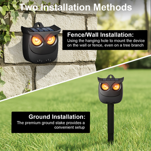 Ahuyentador de Animales con Energía Solar, Ojos Biomiméticos de Búho con Luz Intermitente para Protección de Jardín y Patio, Repelente de Jabalíes - Product Image 5