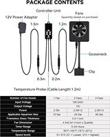 Ventilateur de refroidissement pour aquarium Seaoura SR-401T avec sonde de température, marche/arrêt automatique, minuterie 10 vitesses, refroidisseur pour aquarium d'eau douce et marine