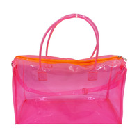 Sac de sport transparent en PVC pour femme, sac de plage transparent, personnalisation acceptée, sac de gym avec poignées et bandoulière réglable