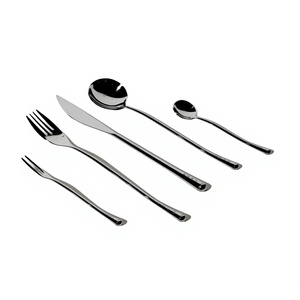 Ensemble de couverts de style américain, finition polie, acier inoxydable de haute qualité, cuillères, fourchettes, couteaux, ensemble de 5 pièces pour usage en restaurant - Product Image 1