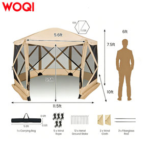 WOQI Toldo <span class=keywords><strong>de</strong></span> Doble Capa para Tres Estaciones, Tipo Recto Plegable, para Hogar y Camping, con Varillas <span class=keywords><strong>de</strong></span> Fibra <span class=keywords><strong>de</strong></span> Vidrio, para Exteriores - Product Image 3
