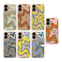 Étui de téléphone dur antichoc à motif ondulé d'ondulation de luxe pour iPhone 16pro 17plus TPU PC matériel coeur Business Design emballé
