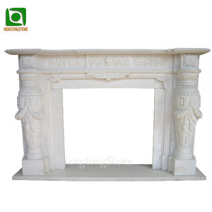 घर सजावट फूल पैटर्न उच्च गुणवत्ता वाले सफेद संगमरमर फायरप्लेस चारों ओर - Product Image 3