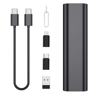 Câble USB multifonction 6-en-1 avec tube de rangement portable, câble Type-C, 3 adaptateurs et broche d'éjection de carte SIM, logo personnalisé