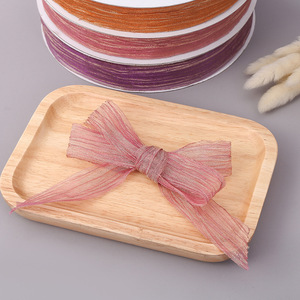 Nastro in Organza Plissettato a Doppia Faccia da 1 Pollice in Colori Solidi per Accessori per Capelli Fatti a Mano - Product Image 4