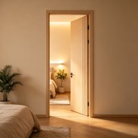 Ensemble de portes intérieures modernes en bois composite massif de haute qualité, résistantes au feu et à l'humidité, écologiques, pour hôtel et villa