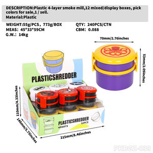 New Design Custom Logo Pink Red White Color 4 Layers Parts 70mm Plastic <b>Herb</b> <b>Grinder</b> Pepper Mill Crusher Smoking Accessories - Product Image 6