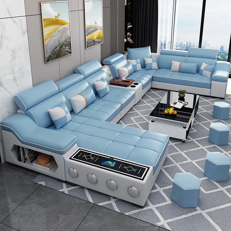Salón de lujo diseño moderno muebles para el hogar sofás esquina terciopelo sofá cama seccional tela sala de estar sofá conjunto