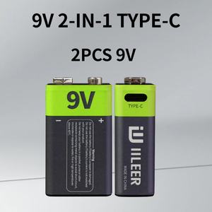 Batería de Litio Recargable USB de 9V, 350mAh, 1200 Ciclos, con Puerto Tipo C para el Hogar, Precio al por Mayor, Disponible en el Almacén de IILEER en EE. UU. - Product Image 6