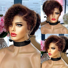 Perruques et tissages de cheveux humains 100% naturels brésiliens bruts, pré-épilés, avec frontal en dentelle <span class=keywords><strong>13x1</strong></span>, coupe pixie courte bouclée, dentelle HD bouclée pour femme noire - Product Image 4