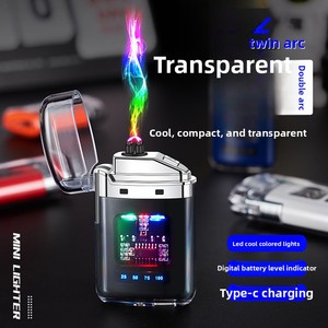 Dual ARC xung điện tử LED nhẹ hơn hiện đại đa chức năng có thể sạc lại thuốc lá công nghệ màu đen món quà hoàn hảo cho Kim Loại Logo - Product Image 5