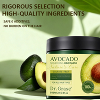 Masque capillaire réparateur biologique à l'avocat en marque propre, traitement lissant au collagène et à la kératine, masque capillaire d'usine d'origine