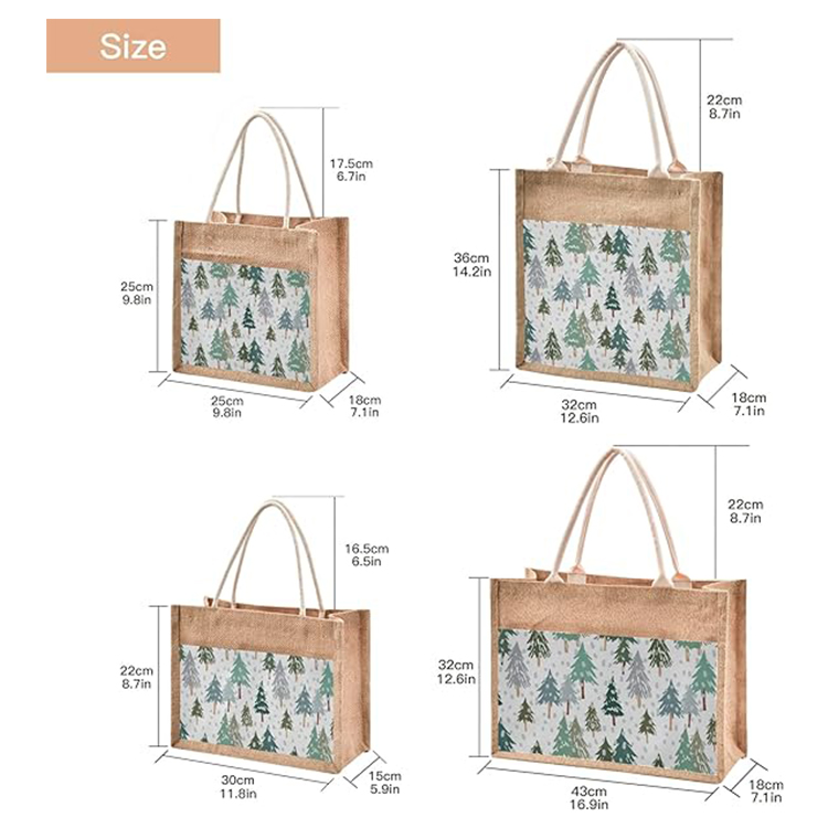 Eco laminated jute canvas bag burlap reusable linen beach bag hessian canvas shopping tote bags with custom logo