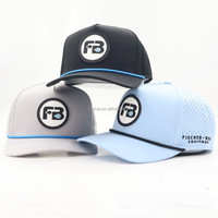 Nouvelle Casquette de Baseball Sportive en Polyester Imperméable à 5 Panneaux avec Logo Personnalisé en PVC Caoutchouc, Découpée au Laser et Perforée, pour le Golf