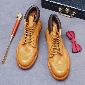 Botas Emp Goodyear Hechas a Mano con Suela de Cuero, Botas Casuales Mardi para Hombre, Zapatos de Suela Gruesa a la Moda, Botas Altas de Piel de Vaca para Hombre - Product Image 2