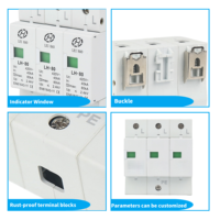 Parafoudre solaire AC industriel 420V 40-80kA 3P/4P T2 de l'usine LeiHao, modèle LH-80-3P, protection contre la foudre, ODM/OEM disponible