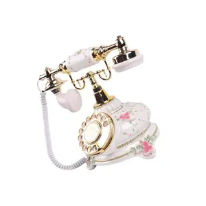 High Quality Rotary Classic Recording Phone Rose White Retro Guestbook Phone With USB Cable SD Card