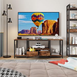 Holz <span class=keywords><strong>TV</strong></span>-Ständer <span class=keywords><strong>TV</strong></span>-Konsolen tisch mit offenen Regalen und Stoffs chu blade für Wohnzimmer Schlafzimmer-Anpassung - Product Image 4