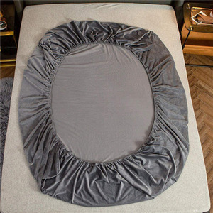 Sábana inferior ajustada, suave, con bolsillo profundo, forro polar de terciopelo, funda <span class=keywords><strong>protectora</strong></span> de colchón - Product Image 5