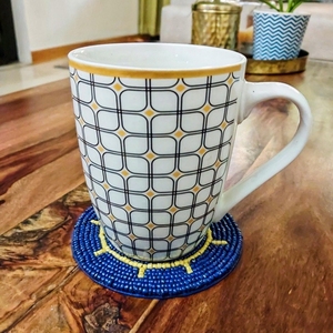 Elegant Handmade <b>Beaded</b> <b>Coaster</b> Set Decorative Glass Beads Table Mats Heat Resistant Non Slip <b>Coasters</b> for Home Dining Table - Product Image 2