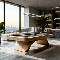 Table de billard moderne de luxe au design élégant en ardoise et cuir, 6FT 7FT 8FT 9FT, pour intérieur et extérieur, avec structure en bois massif