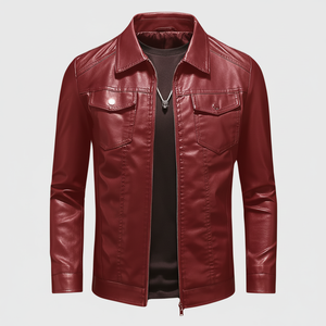 Veste en cuir de style vintage pour hommes Look de moto classique Finition rétro Vêtements d'extérieur durables pour les motards et les amateurs de mode - Product Image 1