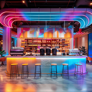 Diseño de mostrador de comida rápida personalizado Hotel Café Bar Muebles de <span class=keywords><strong>restaurante</strong></span> personalizados - Product Image 6