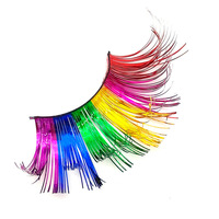 Cils synthétiques violet, vert et or, auto-adhésifs, légers, faux cils, accessoires pour fête costumée Mardi Gras