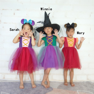 Nuovo Design Abito in <span class=keywords><strong>Tulle</strong></span> per Bambine con Motivo Hocus Pocus per Halloween, <span class=keywords><strong>Vestito</strong></span> Primaverile in Pizzo - Product Image 1