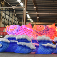 GO-18 Outdoor Chinese Animal Silk Cartoon Fisch laterne Festival Dekoration