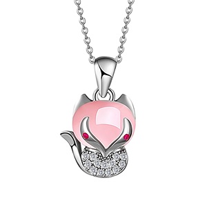 <span class=keywords><strong>สร้อย</strong></span>คอรูปหงส์คริสตัลทองแดงสีชมพูเครื่องประดับสร้อยคอรูปหงส์ประดับเพชรสร้อยคอแฟชั่นจี้รูปสัตว์ - Product Image 2