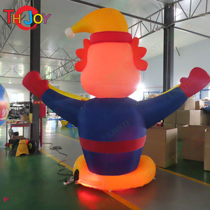 3m de altura gigante inflable bienvenida Joker dibujos animados <span class=keywords><strong>con</strong></span> luz LED colorido globo de payaso para eventos de publicidad al aire libre - Product Image 6