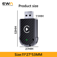 EWA Factory Supply Boîtier multimédia de streaming automobile 2 en 1 avec CarPlay et Android Auto sans fil, adaptateur CarPlay, dongle USB CarPlay