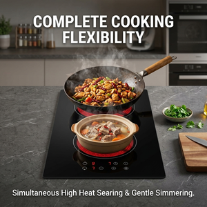 Table <span class=keywords><strong>de</strong></span> <span class=keywords><strong>cuisson</strong></span> électrique encastrable OEM personnalisée à 2 brûleurs en céramique 30 cm, type <span class=keywords><strong>Domino</strong></span> vertical, étanche, à commande tactile indépendante, pour usage domestique et hôtelier - Product Image 6