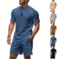 Ensemble de vêtements de sport pour hommes, taille XXL, décontracté, séchage rapide, imprimé, deux pièces, respirant, léger, logo uni sur le devant